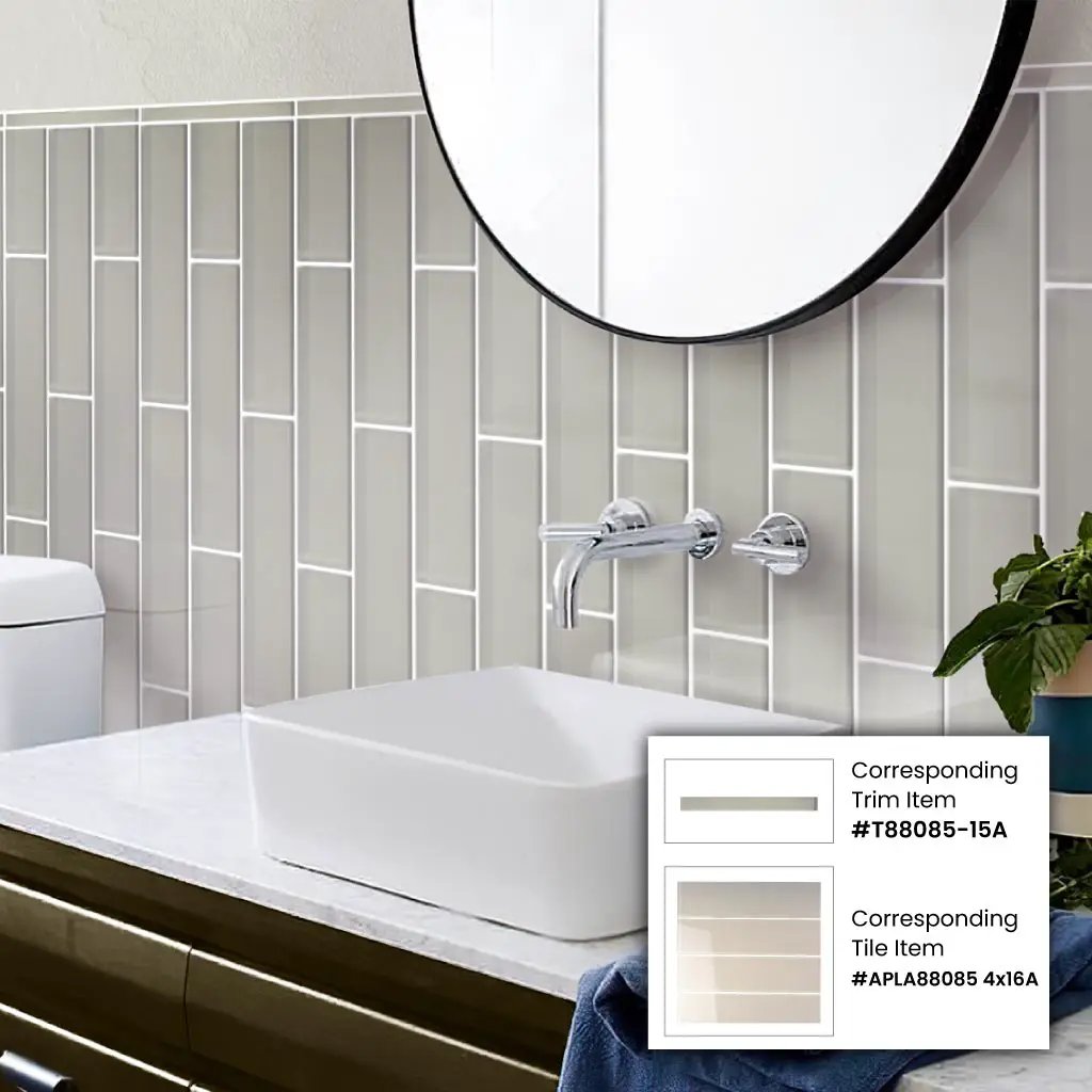 Beige 4x16 Glossy Subway Glass Tile (12 pack, 5.33 sq ft/case) by Apollo Tile