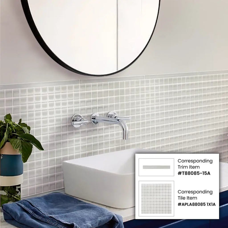 Warm Greige 12x12 Glossy Square Glass Mosaic Tile (10 pack, 9.67 sq ft/case) by Apollo Tile