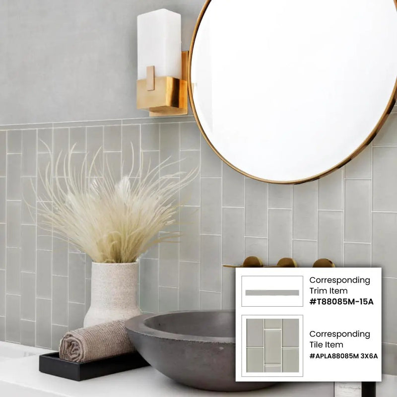 Warm Greige 3x6 Matte Subway Glass Tile (40 pack, 5 sq ft/case) by Apollo Tile