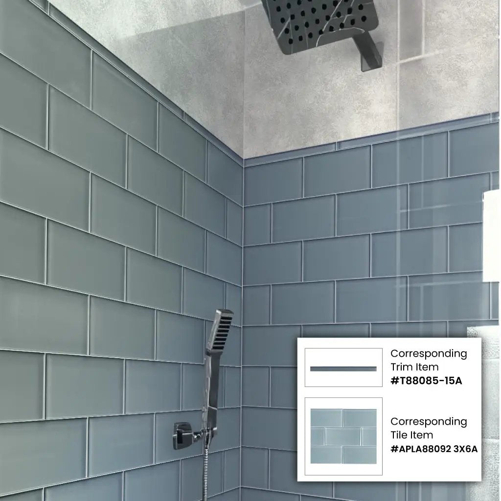 Gray 3x6 Glossy Subway Glass Tile (40 pack, 5 sq ft/case) by Apollo Tile