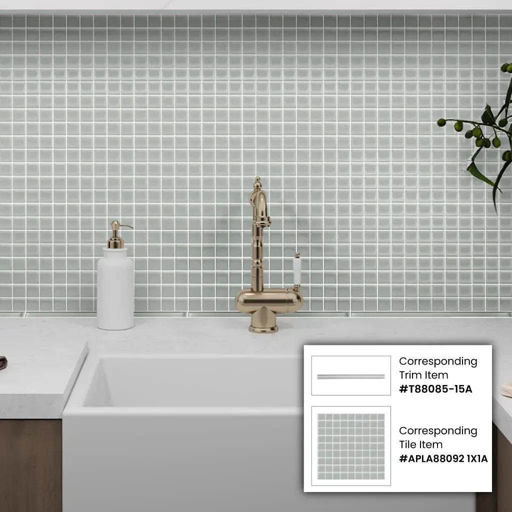 Gray 12x12 Matte Square Glass Mosaic Tile (10 pack, 9.67 sq ft/case) by Apollo Tile
