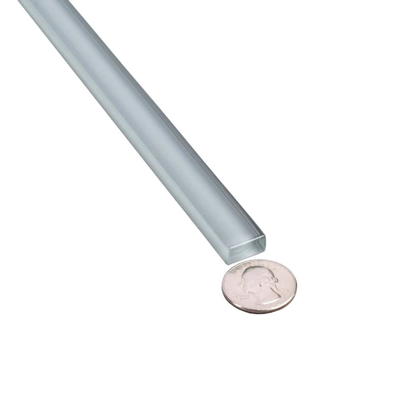 Fossil Gray 0.5x12 Glossy Glass Pencil Tile Trim (10 pack, 0.5 sq ft/case) by Apollo Tile
