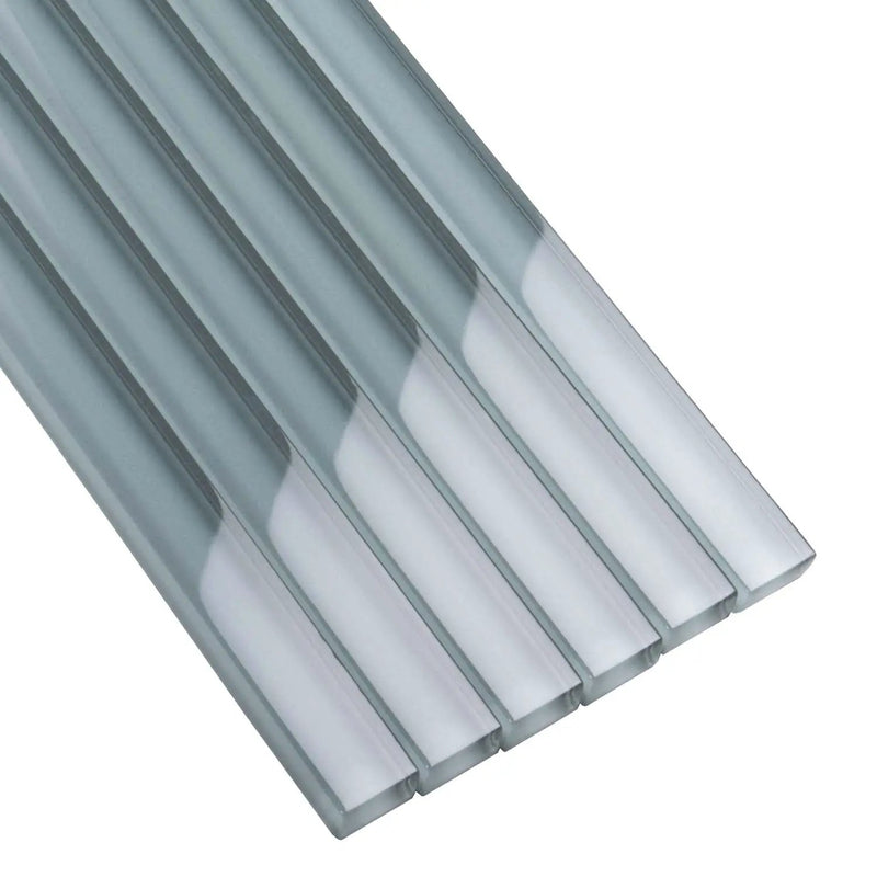 Fossil Gray 0.5x12 Glossy Glass Pencil Tile Trim (10 pack, 0.5 sq ft/case) by Apollo Tile