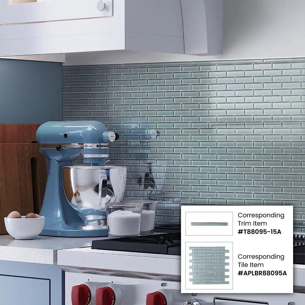 Fossil Gray 0.5x12 Glossy Glass Pencil Tile Trim (10 pack, 0.5 sq ft/case) by Apollo Tile