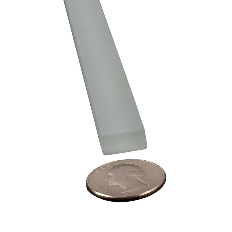 Fossil Gray 0.5x12 Matte Glass Pencil Tile Trim (10 pack, 0.5 sq ft/case) by Apollo Tile