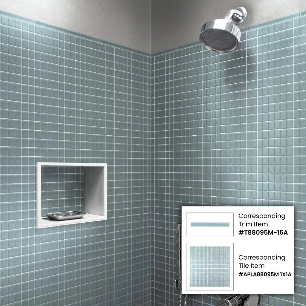 Stone Blue 12x12 Matte Square Glass Mosaic Tile (10 pack, 9.67 sq ft/case) by Apollo Tile