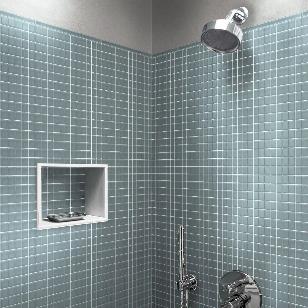 Stone Blue 12x12 Matte Square Glass Mosaic Tile (10 pack, 9.67 sq ft/case) by Apollo Tile
