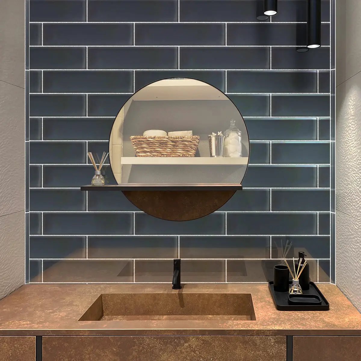 Coin Gray 4x16 Glossy Subway Glass Tile (12 pack, 5.33 sq ft/case) by Apollo Tile