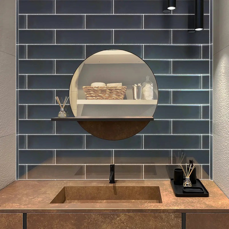Coin Gray 4x16 Glossy Subway Glass Tile (12 pack, 5.33 sq ft/case) by Apollo Tile