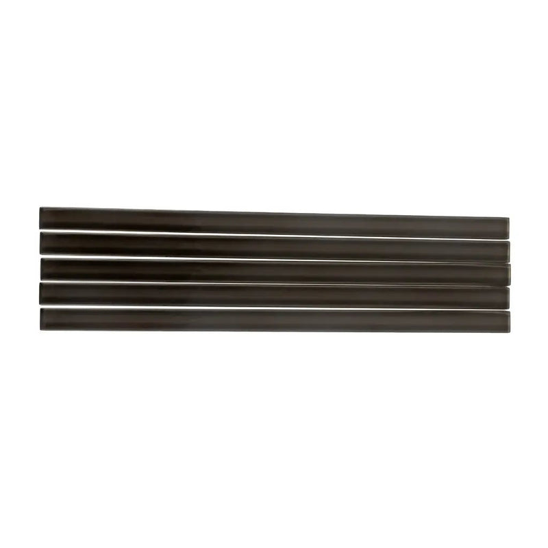 Ash Gray 0.6x12 Glass Glossy Pencil Tile Trim (10 pack, 0.5 sq ft/case) by Apollo Tile