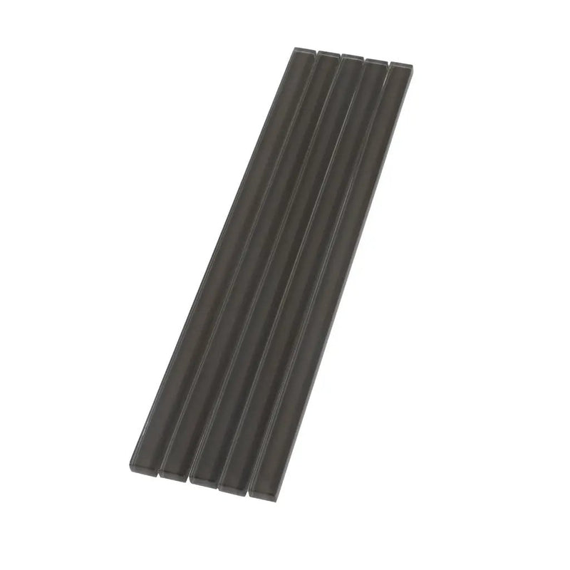 Ash Gray 0.6x12 Glass Glossy Pencil Tile Trim (10 pack, 0.5 sq ft/case) by Apollo Tile