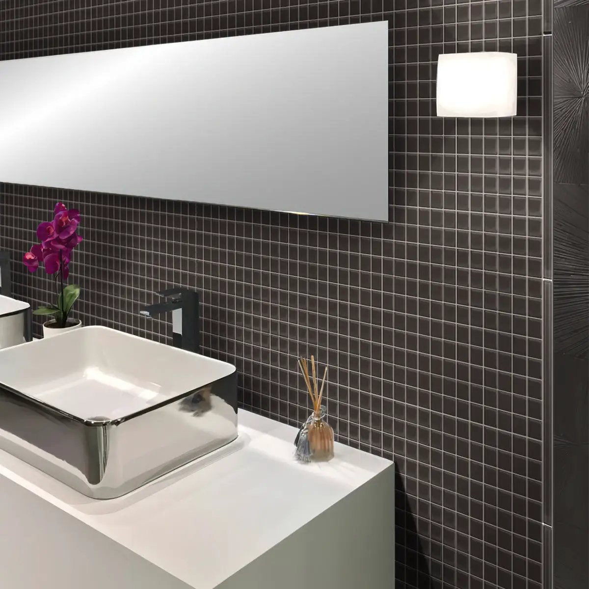 Ash Gray 12x12 Matte Square Glass Mosaic Tile (10 pack, 9.67 sq ft/case) by Apollo Tile