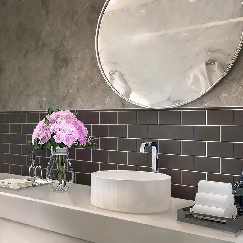 Ash Gray 3x6 Matte Subway Glass Tile (40 pack, 5 sq ft/case) by Apollo Tile