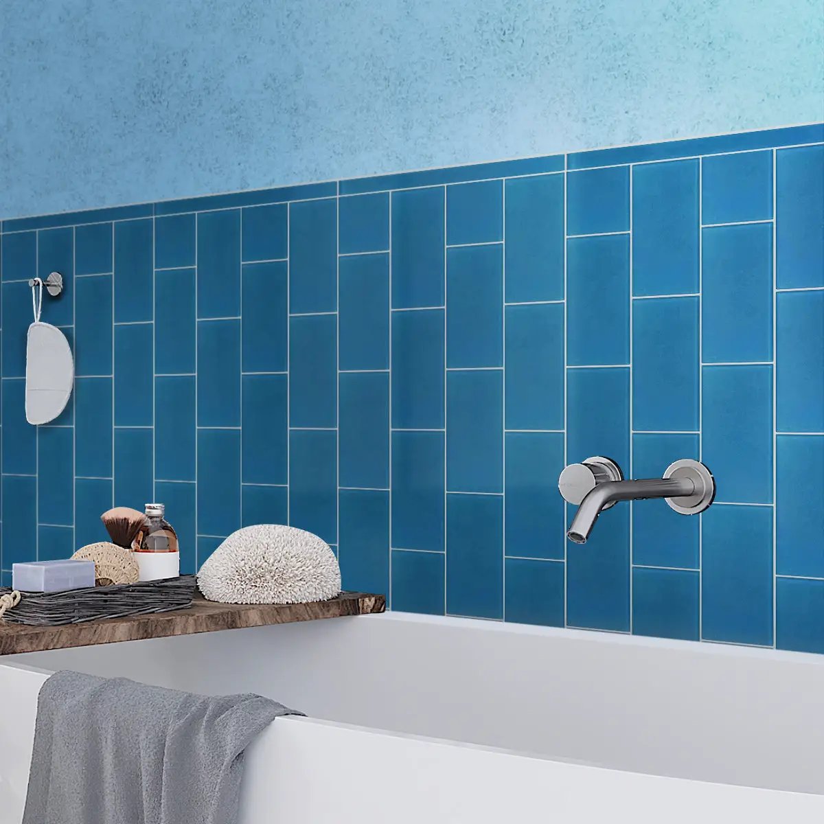 Cerulean Blue 3x6 Matte Subway Glass Tile (40 pack, 5 sq ft/case) by Apollo Tile