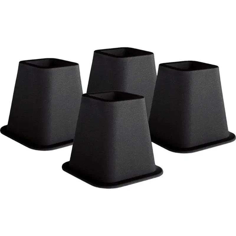 6-inch High Bed Risers in Black - 4-Pack by HomePacific