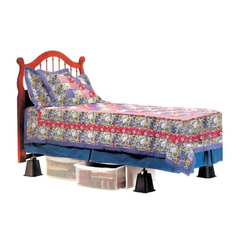 6-inch High Bed Risers in Black - 4-Pack by HomePacific