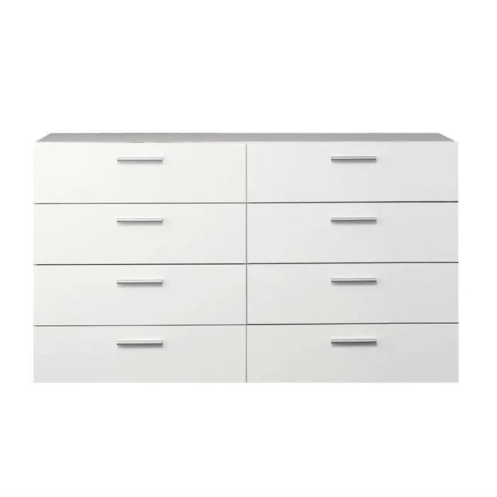 White Modern Bedroom 8-Drawer Double Dresser by HomePacific