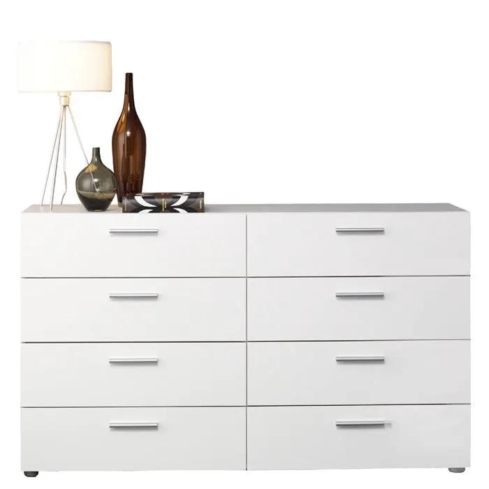 White Modern Bedroom 8-Drawer Double Dresser by HomePacific