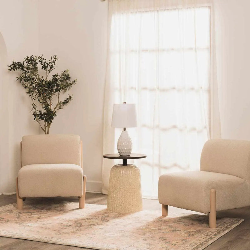 Taguig White Ceramic Table Lamp by Boutique Rugs