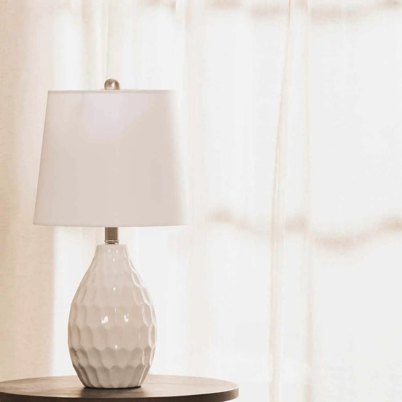 Taguig White Ceramic Table Lamp by Boutique Rugs