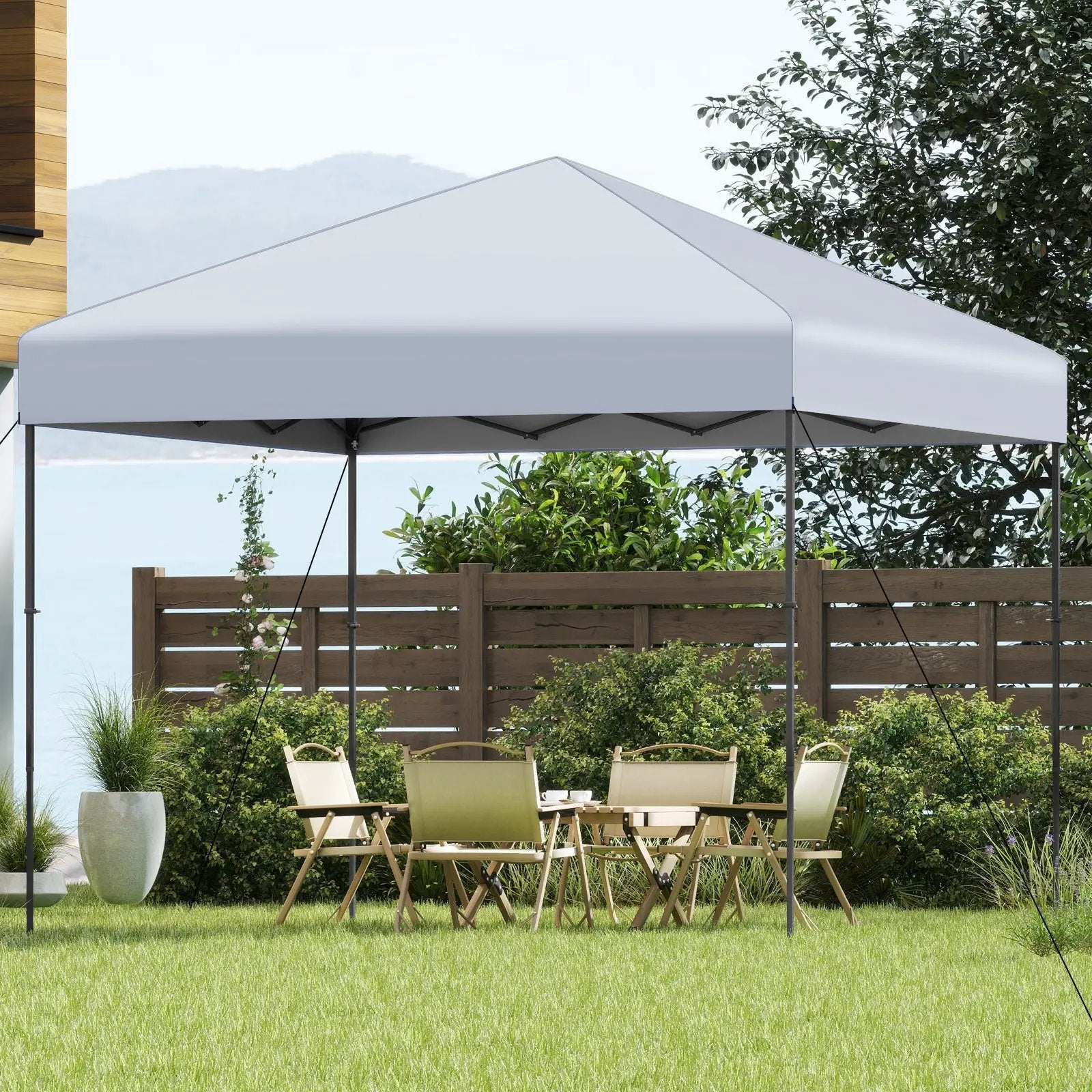 10 X 10 Feet Pop up Canopy Tent with Portable Carrying Bag and 8 Stakes by DirectDeals