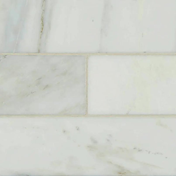 Arabescato Carrara Honed Marble Tiles 4x12