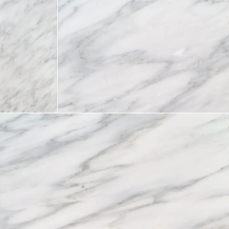 Arabescato Carrara Polished Marble Tiles 6x12 close up