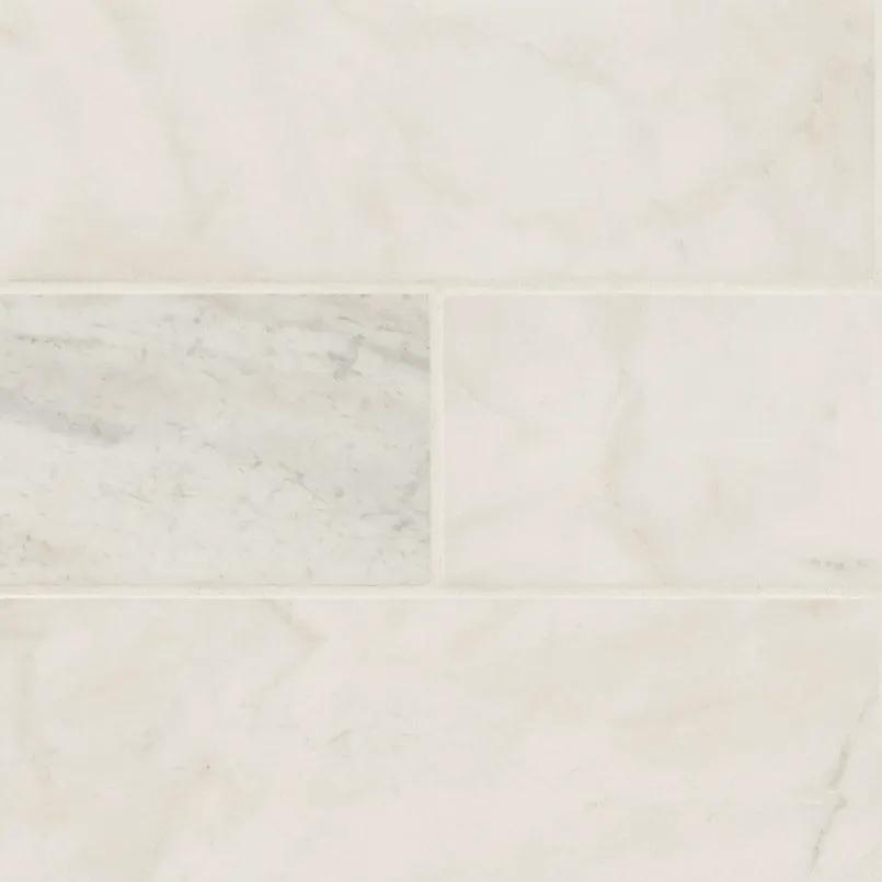 Arabescato Venato Tile 4x12 Honed Marble Mosaics close up