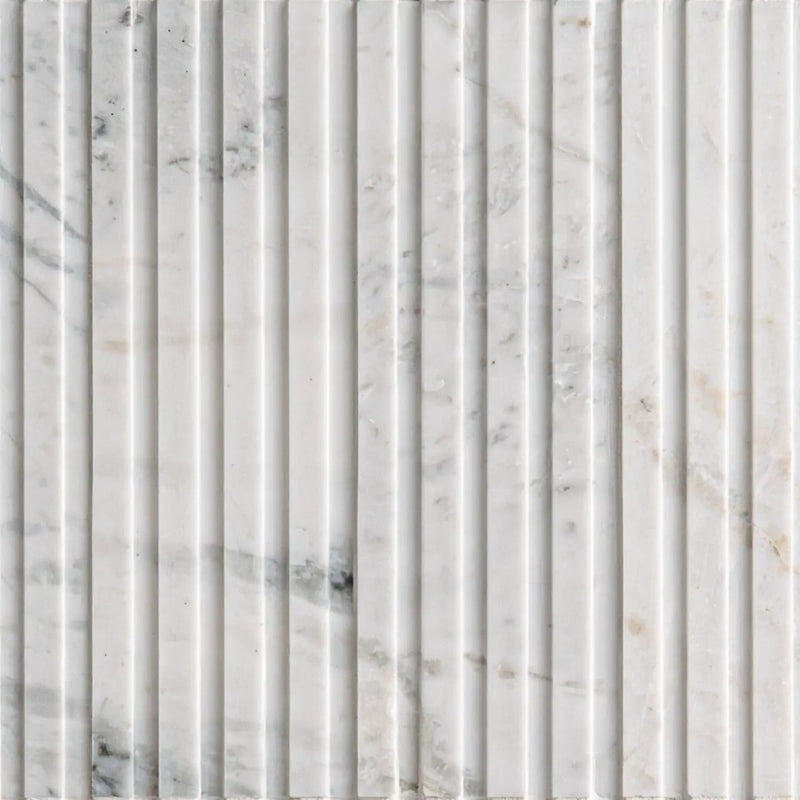 Arabescato Venato Tile 4x12 Slat Honed Marble Mosaics close up
