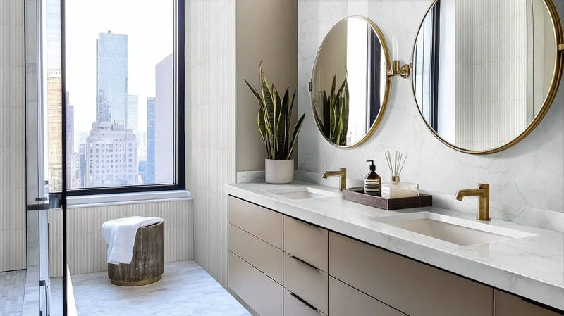 Arabescato Venato Tile 4x12 Slat Honed Marble Mosaics in a finished room