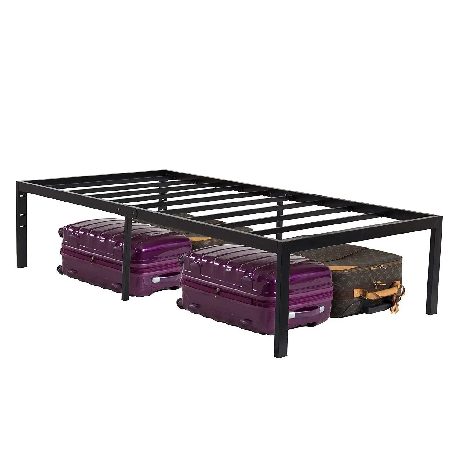 Twin 18-inch High Heavy Duty Black Metal Platform Bed Frame by HomePacific