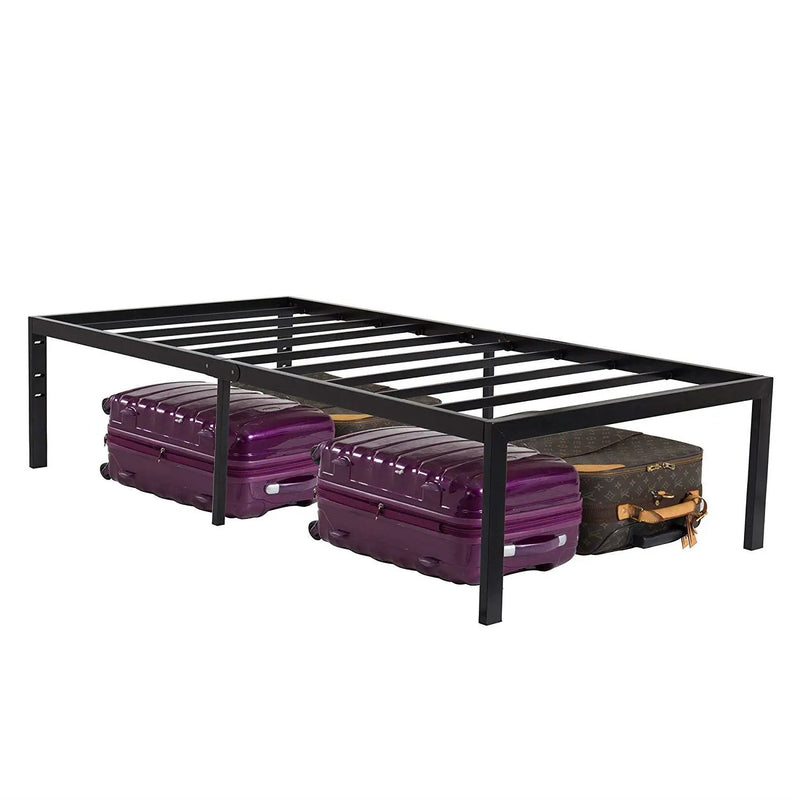 Twin 18-inch High Heavy Duty Black Metal Platform Bed Frame by HomePacific