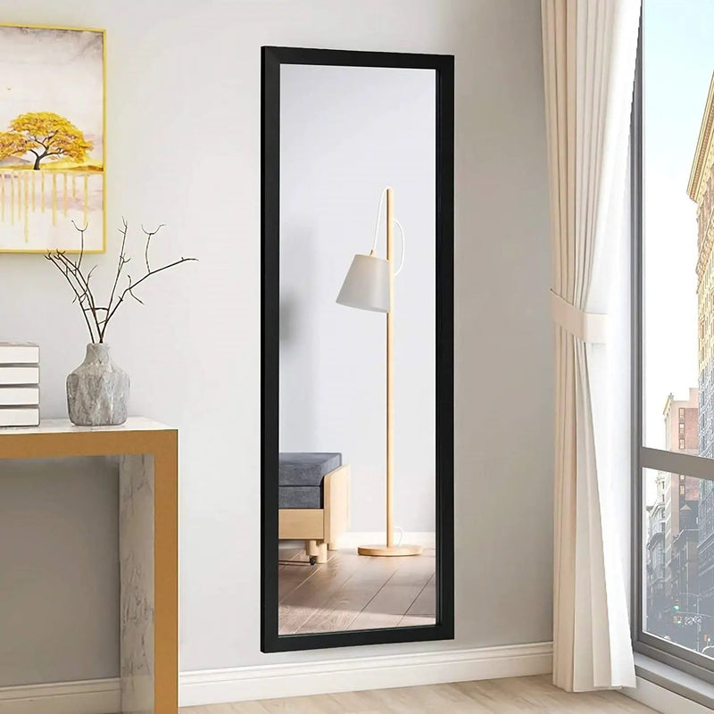 Black Full Length Bedroom Mirror with Over the Door or Wall Mounted Design by HomePacific