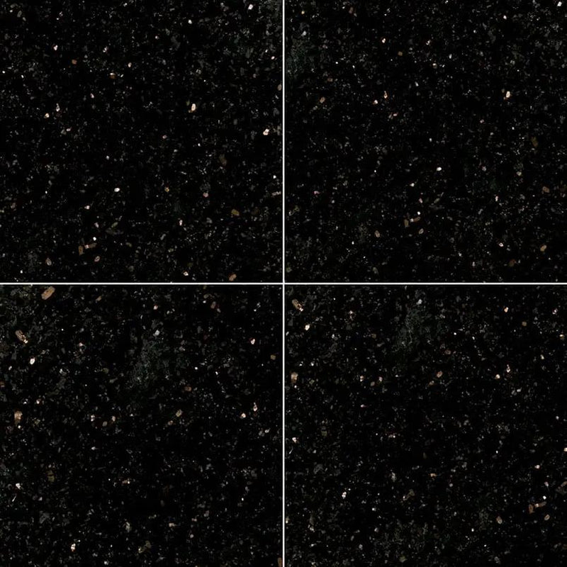 Black Galaxy Polished Granite Tiles 12x12 by MSI Surfaces