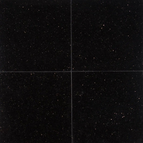 Black Galaxy Polished Granite Tiles 12x12 C