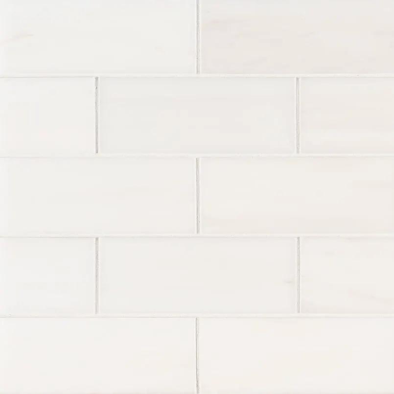 Bianco Dolomite Polished Marble Mosaics 3x6 by MSI Surfaces