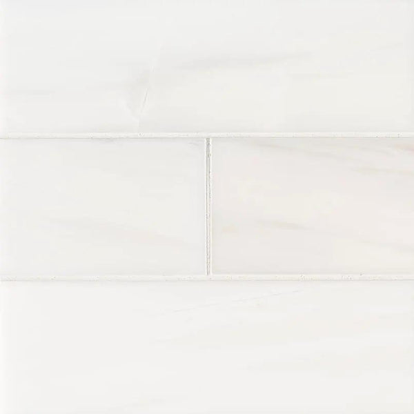 Bianco Dolomite Subway Tile 4x12 Polished Marble Mosaics