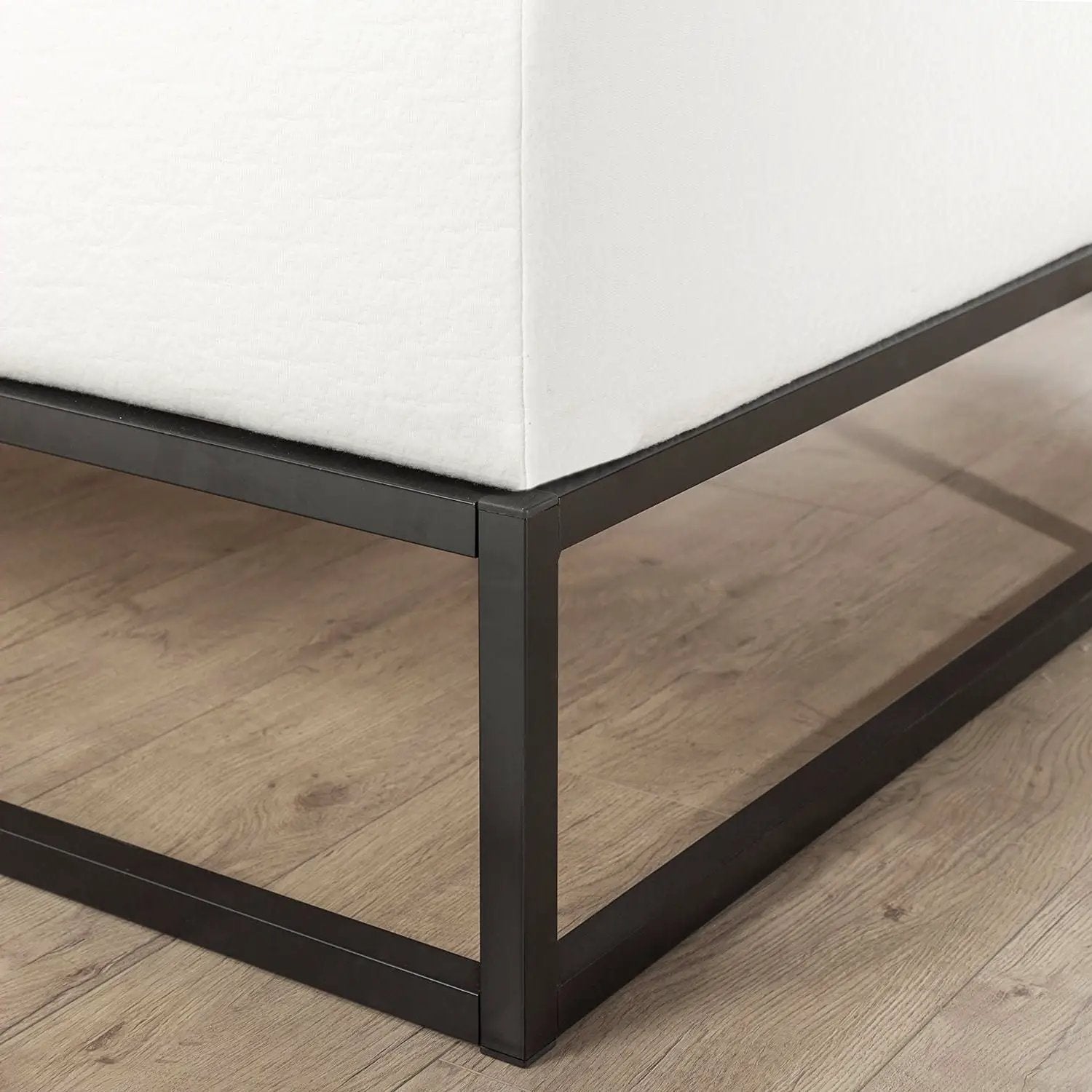 Twin size 10-inch Low Profile Modern Metal Platform Bed Frame with Wooden Slats by HomePacific