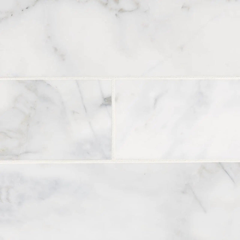 Calacatta Cressa Marble Subway Tile 4x12 Honed Mosaics close up
