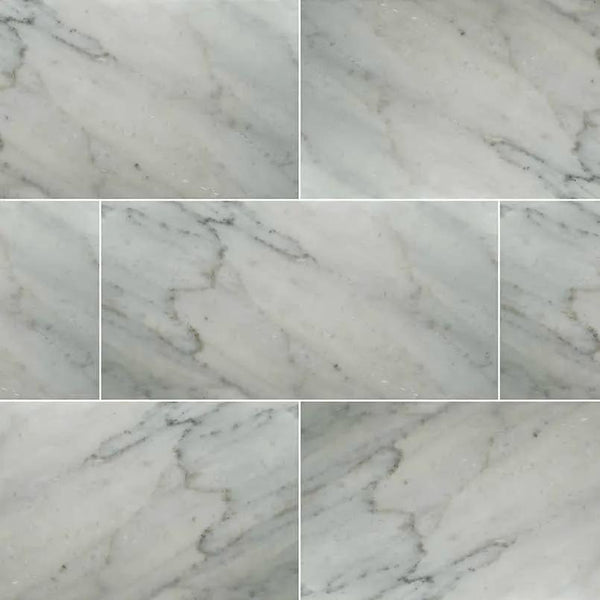 Carrara White Honed Marble Tiles 12x24