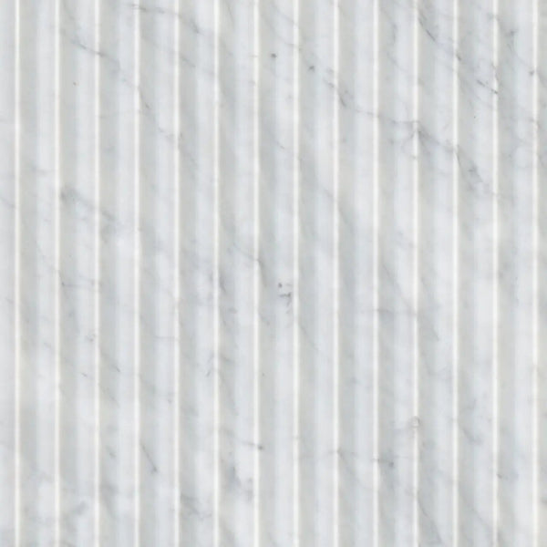 Carrara White Valentino Fluto 12x24 Honed Marble Mosaics