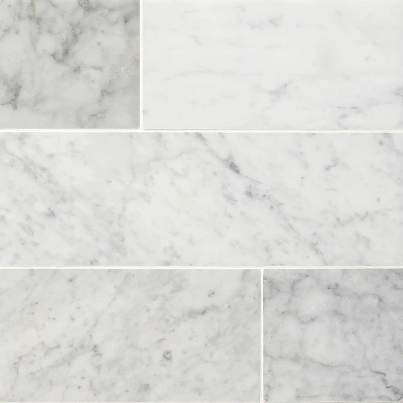 Carrara White Marble Tile 4x12 Honed Mosaics by MSI Surfaces