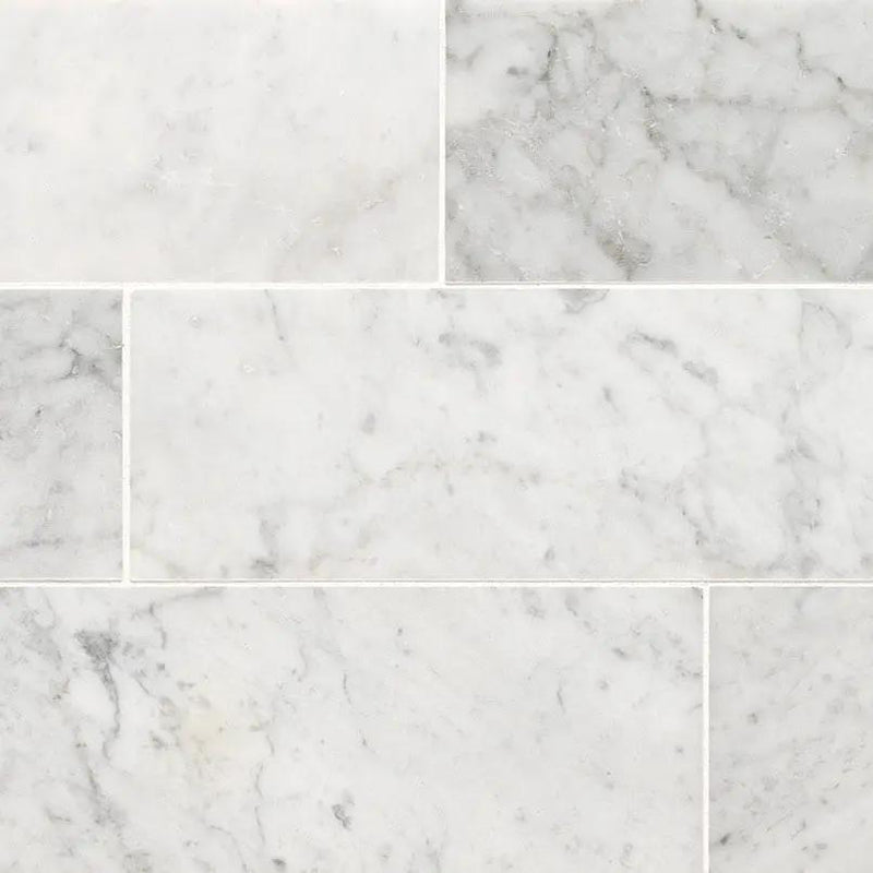 Carrara White Marble Tile 4x12 Honed Mosaics by MSI Surfaces