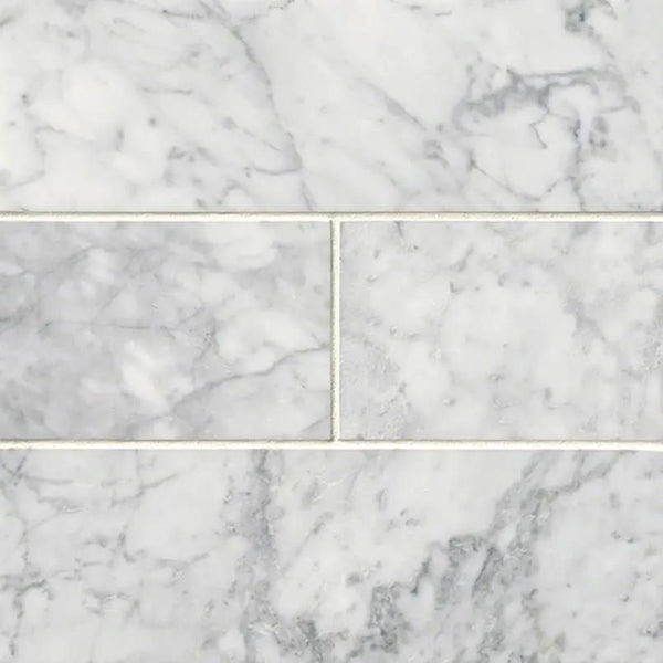 Carrara White Polished Marble Mosaics 4x12
