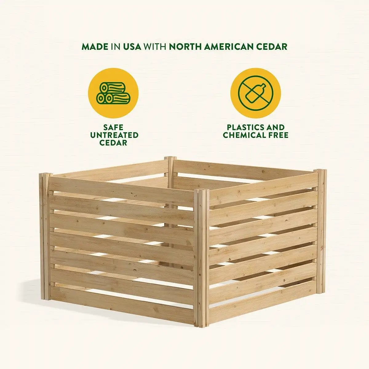 308 Gallon Cedar Wood Compost Bin Outdoor Garden 41 Cubic Feet - Made in USA by HomePacific
