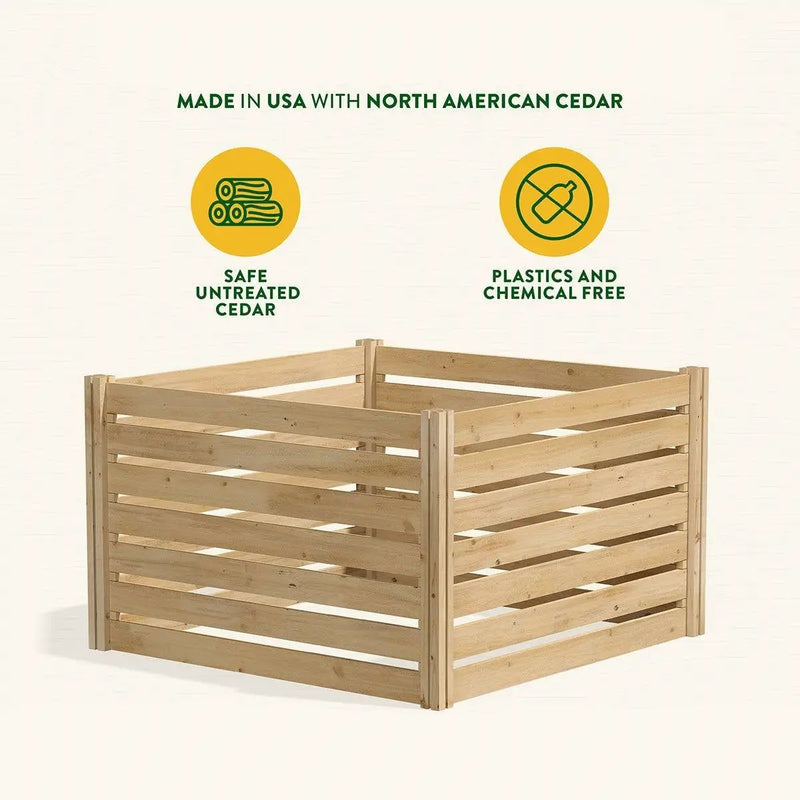 308 Gallon Cedar Wood Compost Bin Outdoor Garden 41 Cubic Feet - Made in USA by HomePacific