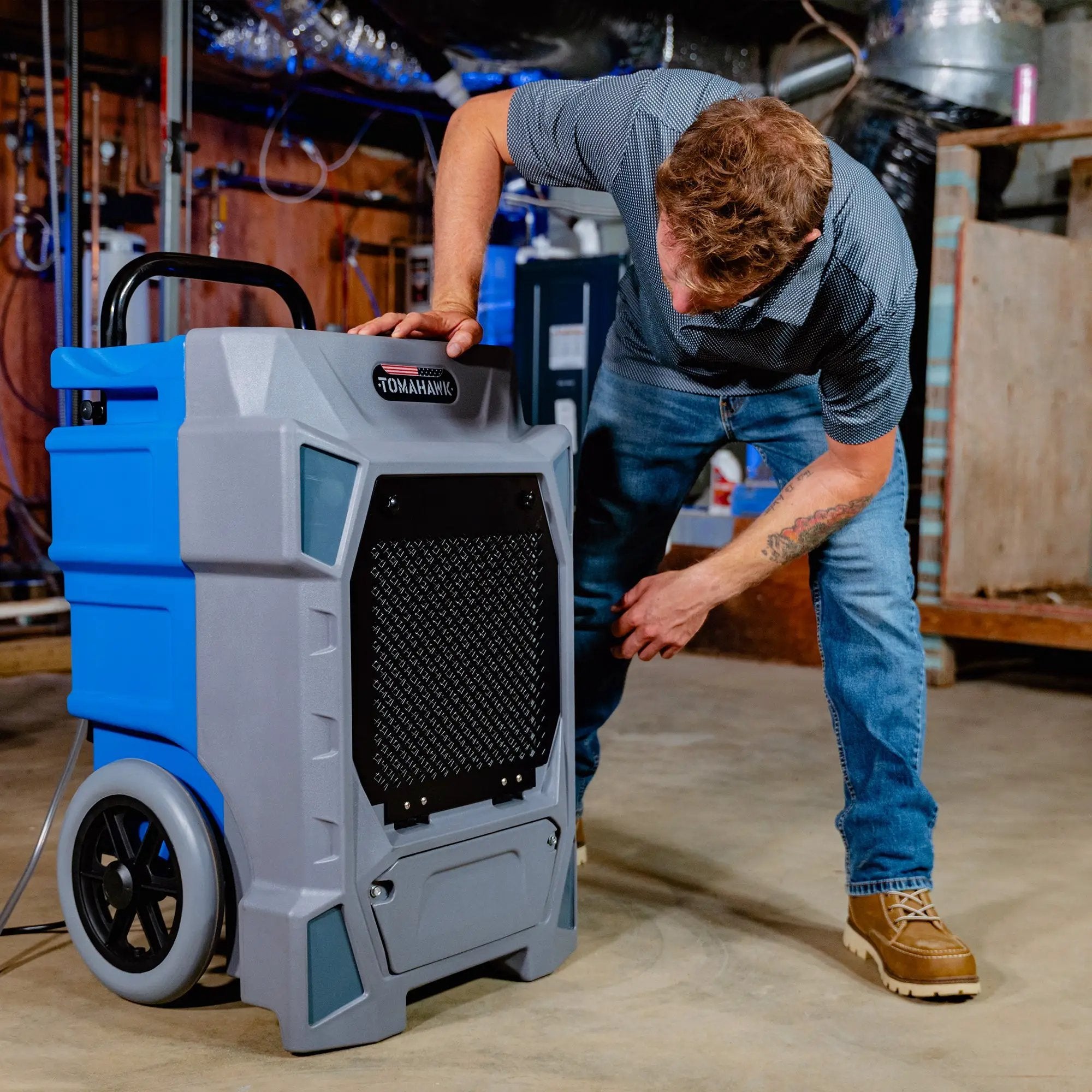 190 Pint Commercial Industrial Dehumidifier 7,000 ft² Rated LGR Integrated Pump Drain Hose by Tomahawk Power