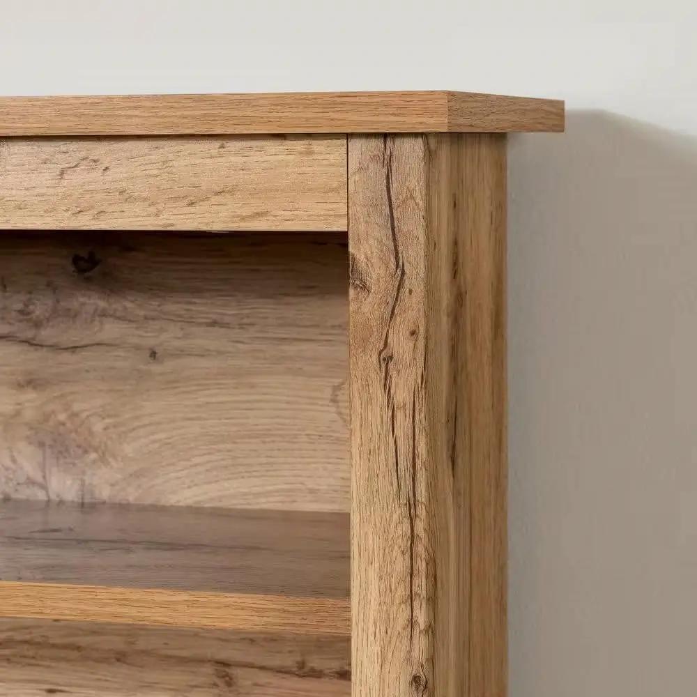Twin size Modern Scandinavian Style Bookcase Headboard in Oak Wood Finish by HomePacific