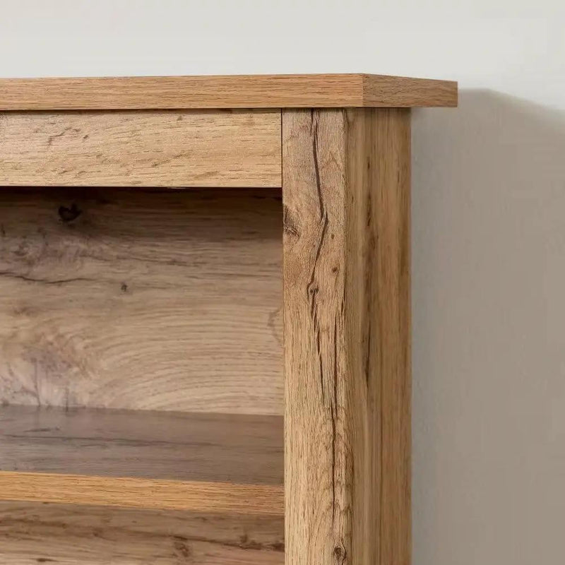 Twin size Modern Scandinavian Style Bookcase Headboard in Oak Wood Finish by HomePacific
