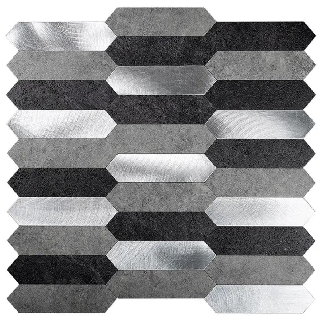 Gray 12x12 Honed Brick PVC Peel & Stick Tile (10 pack, 10 sq ft/case) by Apollo Tile